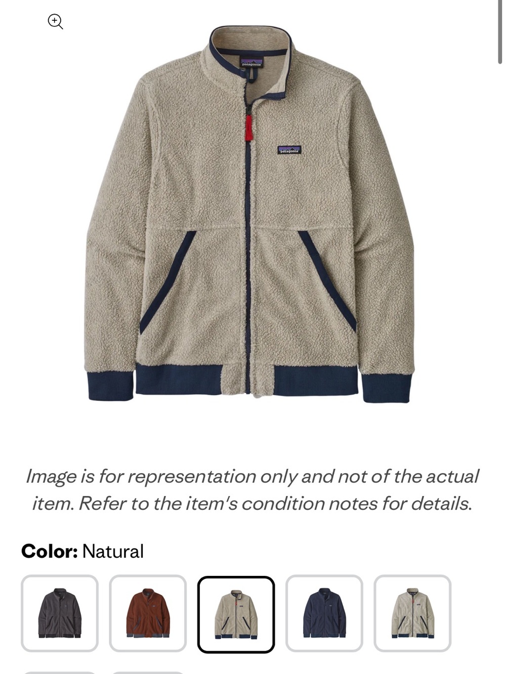 Patagonia Natural Fleece Jacket with Navy Accents